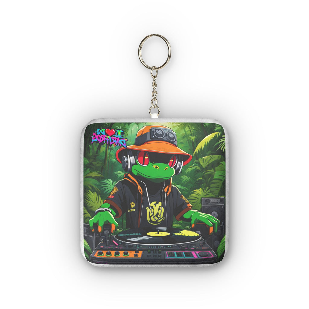 DJ Frog Mini PlushY Keychain — C Turntable Design