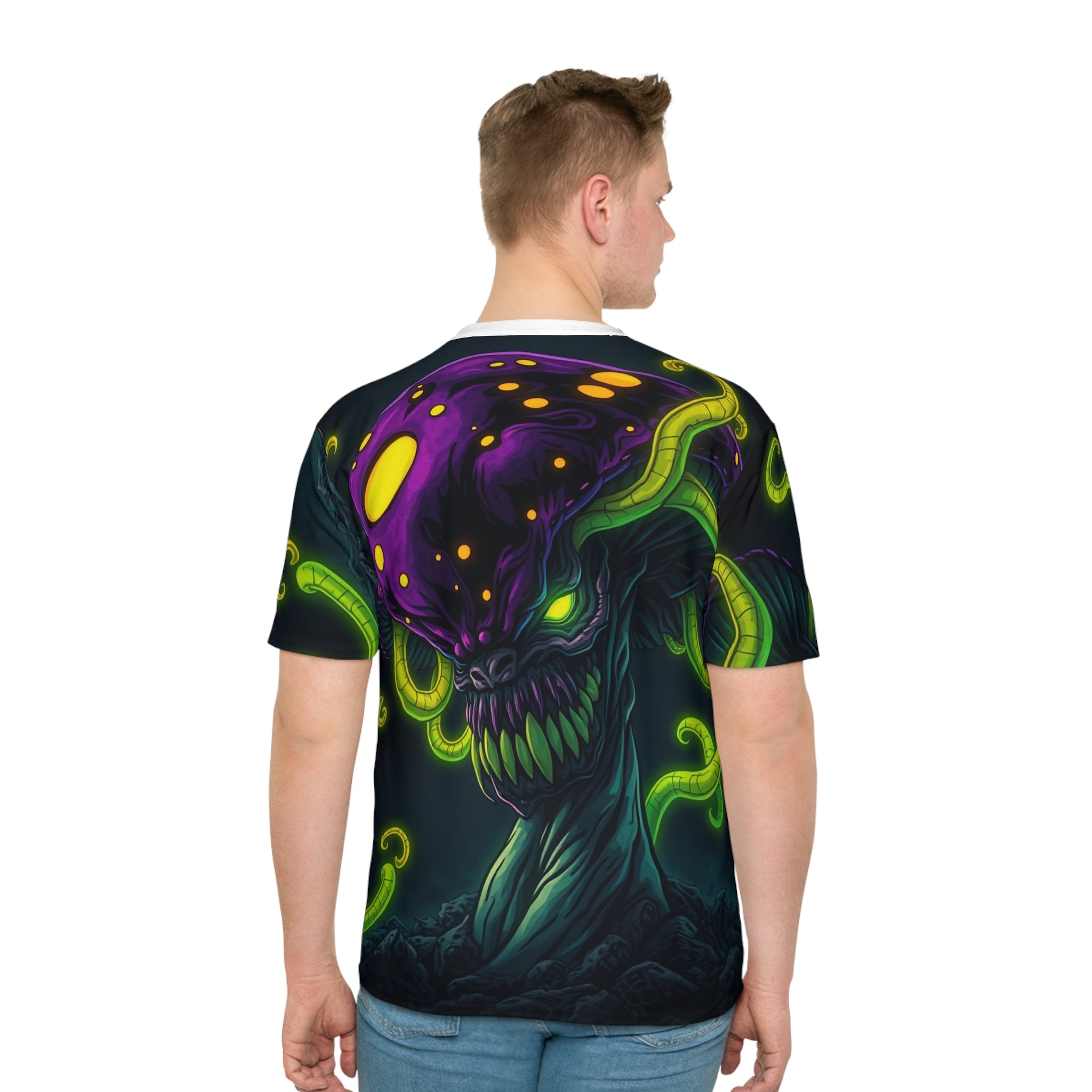 Mushroom Monster T-Shirt — Neon Fungi Horror Graphic Tee